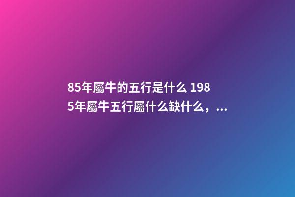 85年屬牛的五行是什么 1985年屬牛五行屬什么缺什么，1985年屬牛是什么命五行是什么-第1張-觀點-玄機派